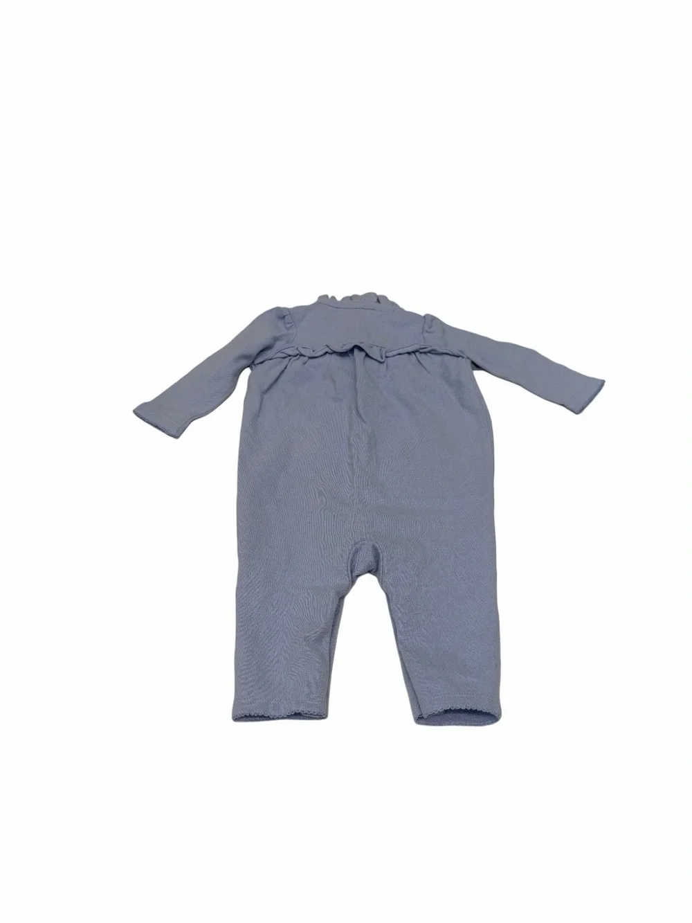 Ralph Lauren Baby Girl One Piece Blue Ruffle Embroided Logo Size 6 Month